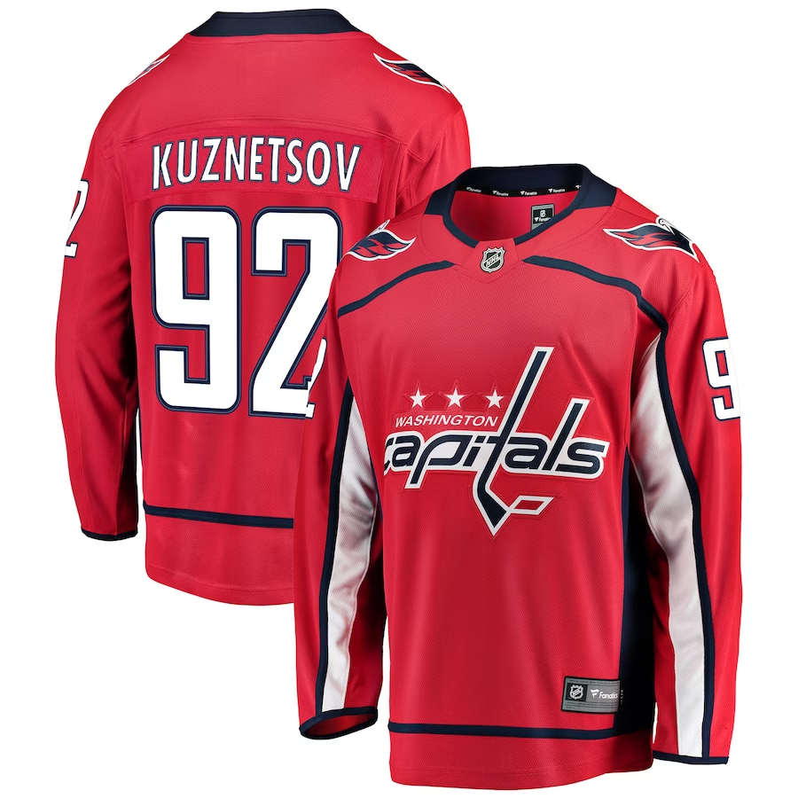 Men's Washington Capitals Evgeny Kuznetsov #92 Red Home Breakaway Jersey